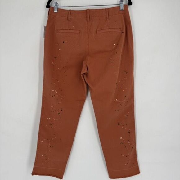 NWT GAP Straight Leg Khaki High Rise Splatter Pants Copper Size 6 Terra Cotta - Picture 6 of 12